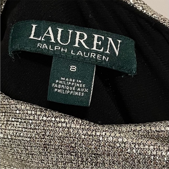 Ralph Lauren Women’s Gold Black One Shoulder Sleeveless Dress - Picture 4 of 4